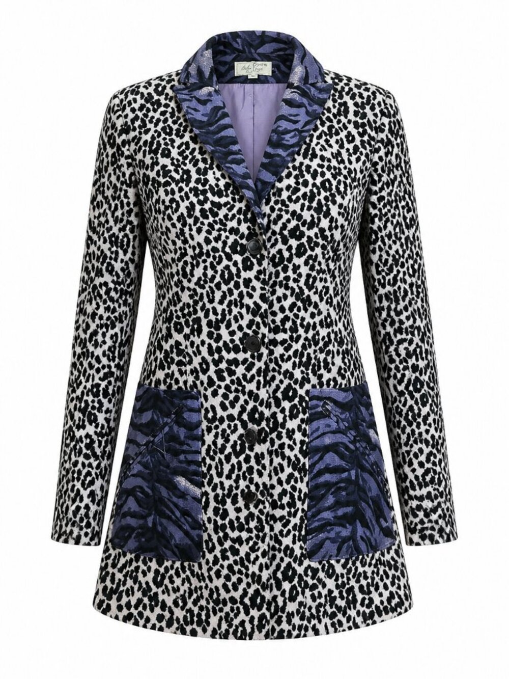 Alberto Makali animal print purple blazer